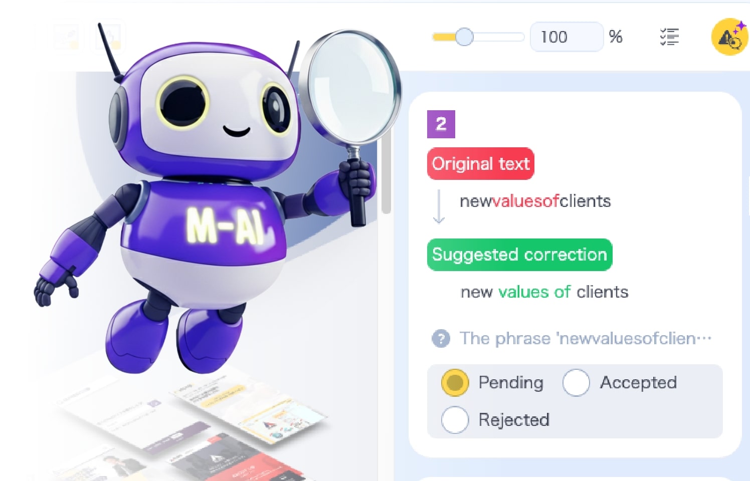 AI typo detection for feedback