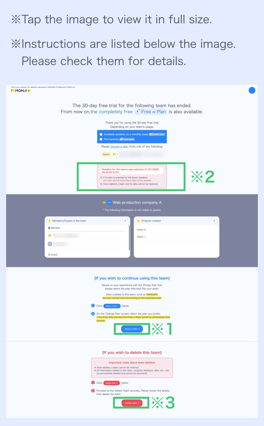Information after the 30-Day Free Trial